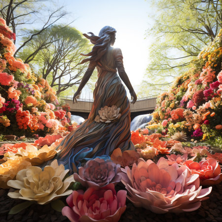 Beautiful flower decoration in the garden, Bangkok, Thailand.の素材