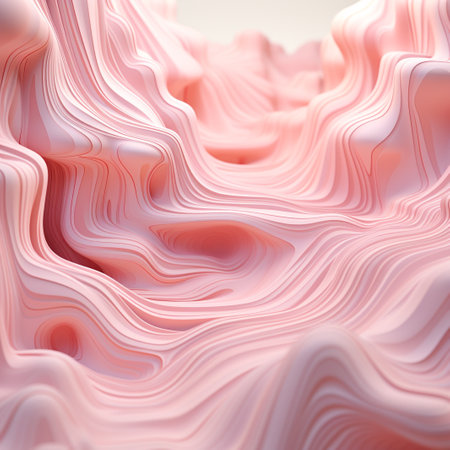Abstract background of pink waves. 3d rendering, 3d illustration.の素材