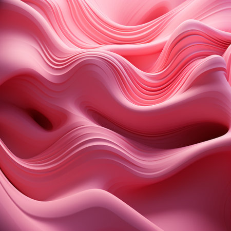 Abstract pink background with smooth lines and waves. 3d rendering illustrationの素材