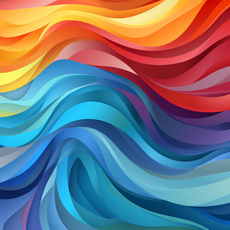 Abstract colorful background with wavy lines. Vector illustration for your designの素材
