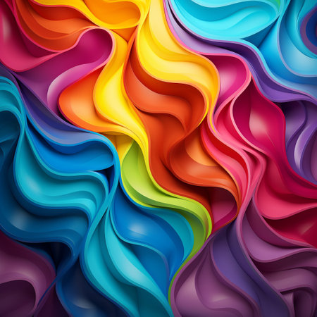 Colorful wavy background. Abstract design. 3d rendering illustrationの素材
