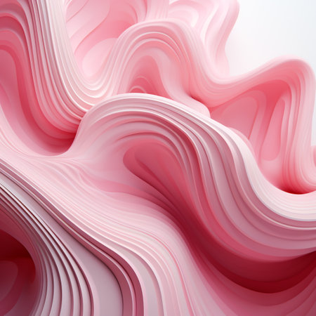 Abstract background with pink waves. 3d rendering, 3d illustration.の素材
