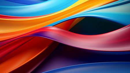 abstract colorful background with smooth wavy lines, 3d renderの素材