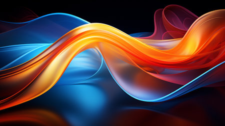 3d rendering of abstract colorful background with smooth wavy lines.の素材