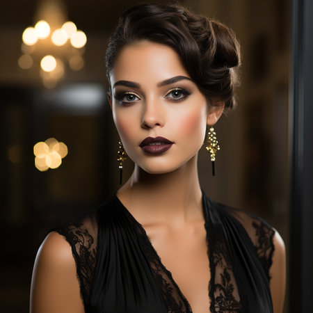 Portrait of beautiful woman with evening make-up and hairstyleの素材