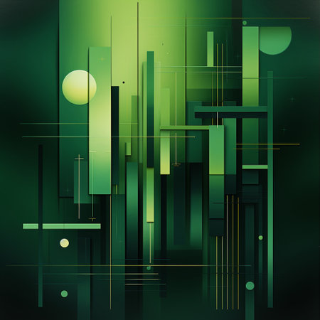 Abstract Green Background with Geometric Shapes. Vector Illustration.の素材
