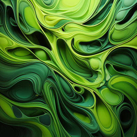 abstract background with green and blue swirls, computer generated imagesの素材