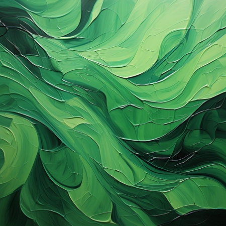abstract background of green and black oil paint on canvas, digitally createdの素材