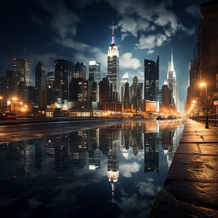 night scene of shanghai lujiazui financial center skyscrapersの素材
