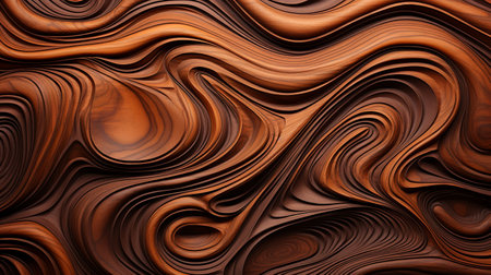 Abstract background of brown wavy liquid. 3d rendering, 3d illustration.の素材
