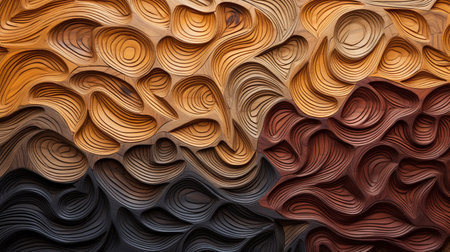Wooden texture in the form of a wave. Abstract background.の素材