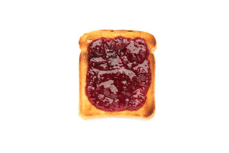 Toast with jam isolated on white background. Top viewの写真素材