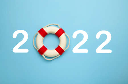 Happy new year 2022. Happiness and travel summer destination concept. Top view