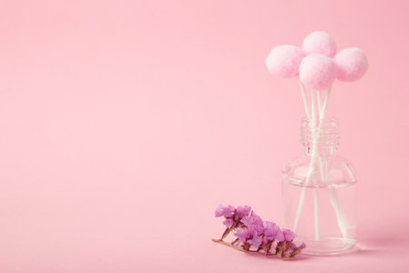 Air freshener. White aroma diffuser bottle with sticks. Minimalism.の写真素材