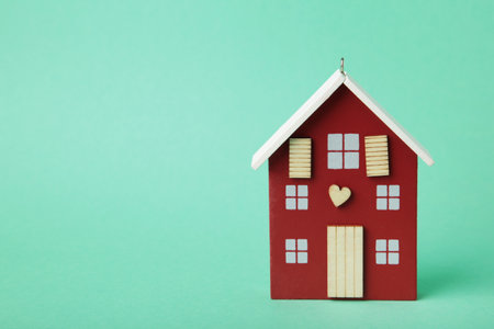 Model wooden house, toy house, first house project and home loan and housingの写真素材