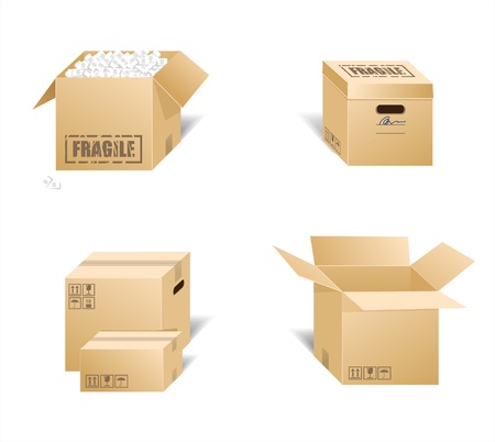 illustration of cardboard boxes のイラスト素材
