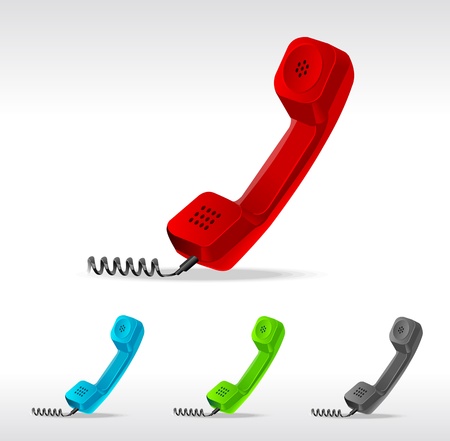 Vector phone receiver set isolated on whiteのイラスト素材