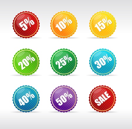 Vector sale labels set rainbowのイラスト素材