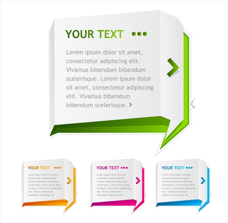 Vector speech templates for text on whiteのイラスト素材