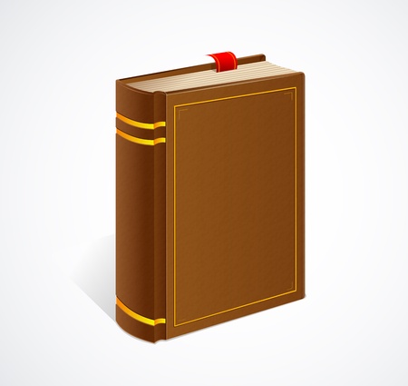 Vector old book with bookmark isolated iconのイラスト素材