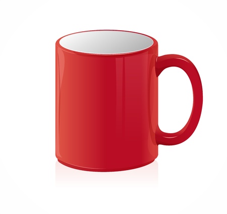 Red coffee cup isolated on whiteのイラスト素材