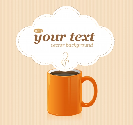 Vector coffee cup with textのイラスト素材