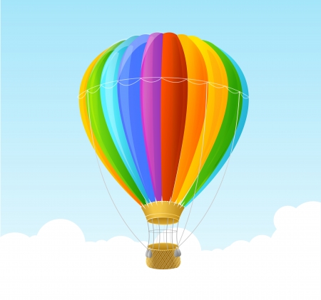 rainbow air ballon backgroundのイラスト素材