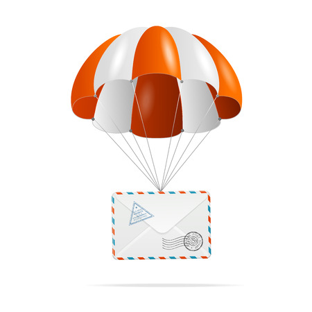 parachute with mail on a whiteのイラスト素材