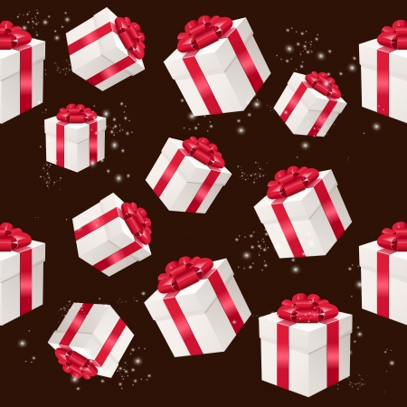 vector seamless pattern with presents boxesのイラスト素材