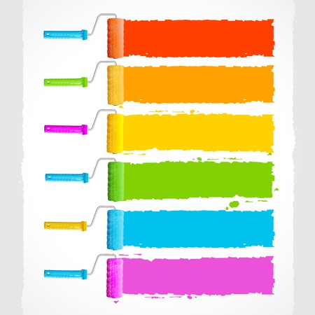 Vector roller brushes with rainbow colorsのイラスト素材