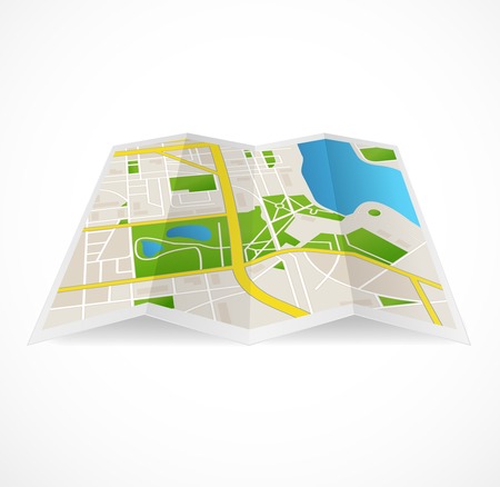 abstract city map. Streets and riverのイラスト素材