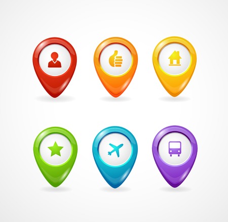 map pointer. Icon pin set rainbowのイラスト素材