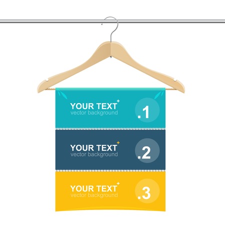 Coat hanger wood like text headers templateのイラスト素材
