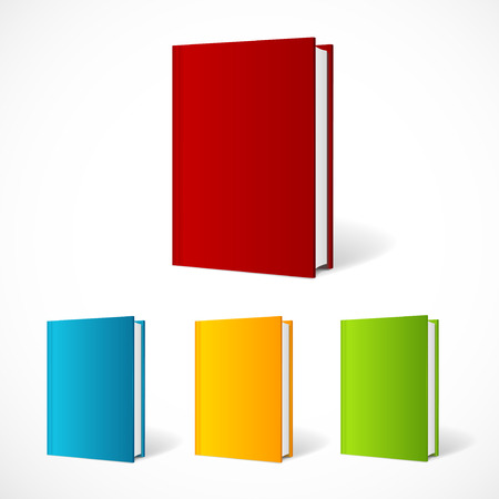 Vector book cover set perspective . Vertical Template.のイラスト素材