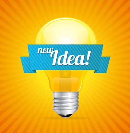 Vector bulb icon with idea concept and sunlight backgroundのイラスト素材