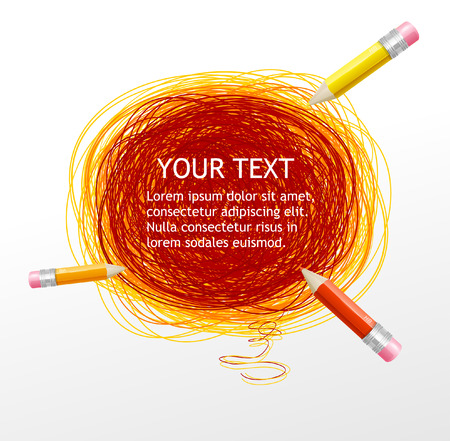 Vector Pencils and textのイラスト素材