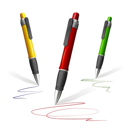 Vector set of different pensのイラスト素材