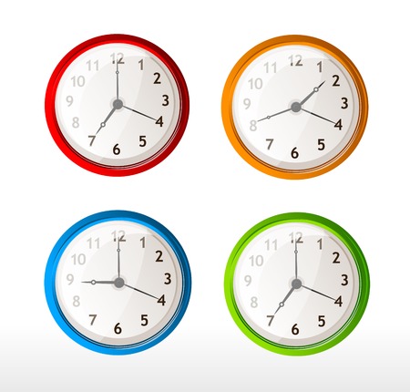 Vector different color timer icons