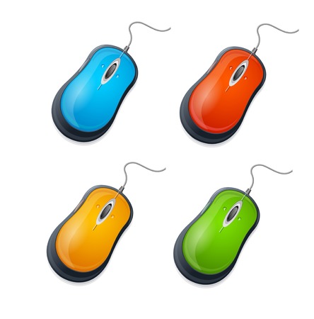 Vector computer mouse set isolated on whiteのイラスト素材