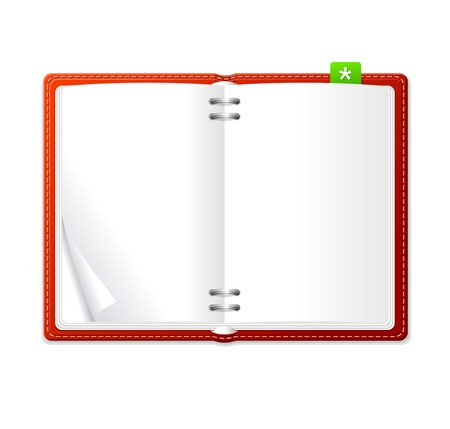 Vector open personal organizer book redのイラスト素材
