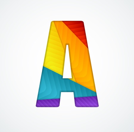 Paper letter A  on white background isolatedのイラスト素材