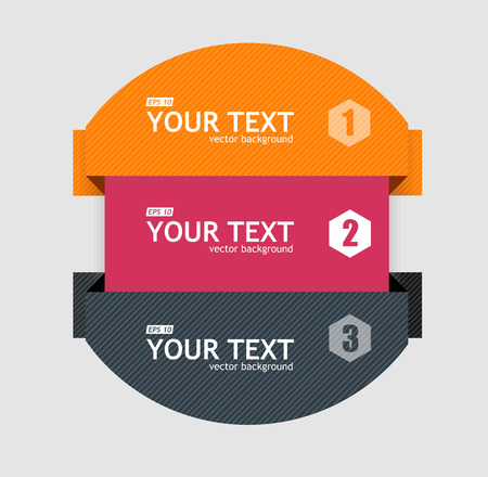 Vector colorful text boxes, infographics options banner 1 2 3 conceptのイラスト素材