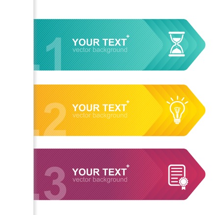 Vector colorful text boxes, infographics options banner 1 2 3 conceptのイラスト素材