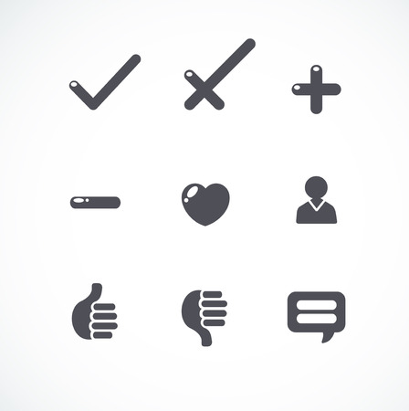 Vector simple flat icons collection. Black on white backgroundのイラスト素材