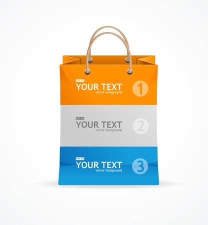 Vector paper bag like option banner Shopping concept, Chart infographics.のイラスト素材