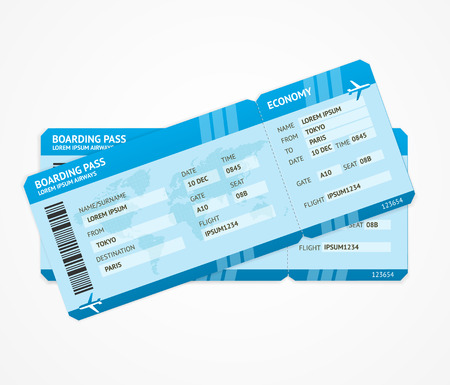 Vector Modern Airline boarding pass tickets isolated on whiteのイラスト素材