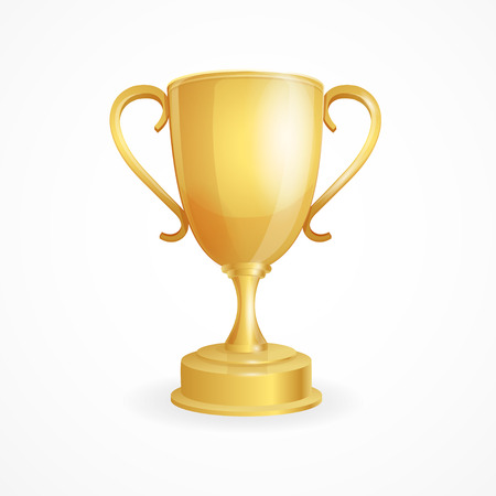Vector golden winner cup on white backgroundのイラスト素材