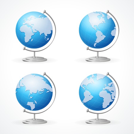 Vector school Globe set isolated on white backgroindのイラスト素材