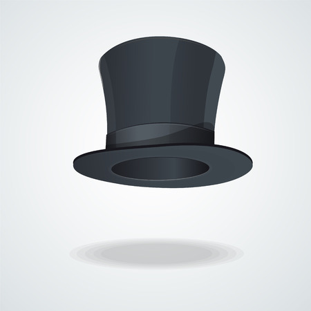 Vector Black top hat on white background.のイラスト素材