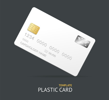 Template white plastic credit card with chipのイラスト素材